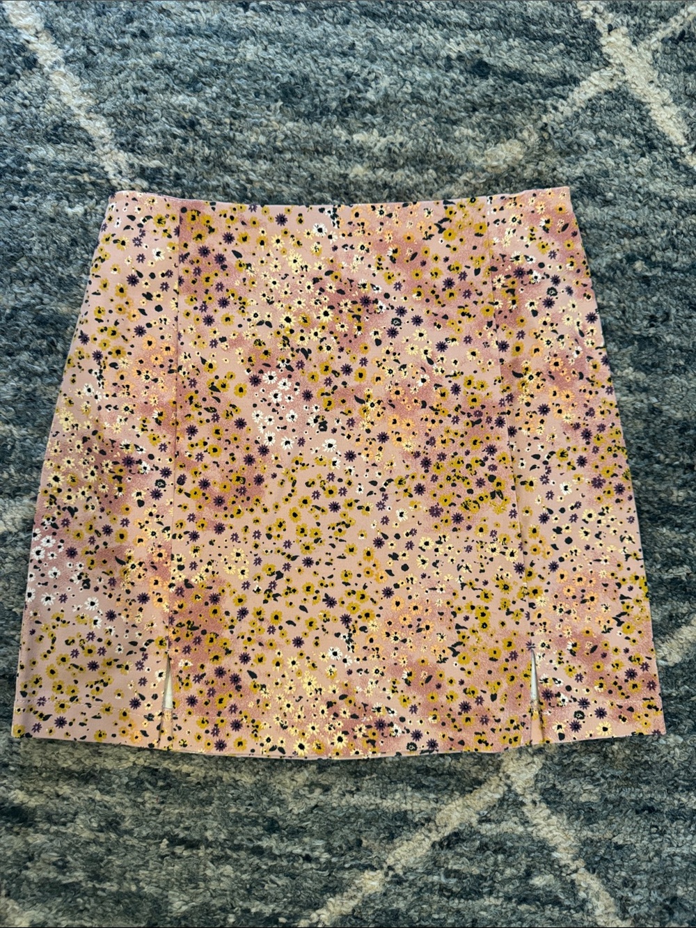 Eyeshadow Pink Floral Mini Skirt